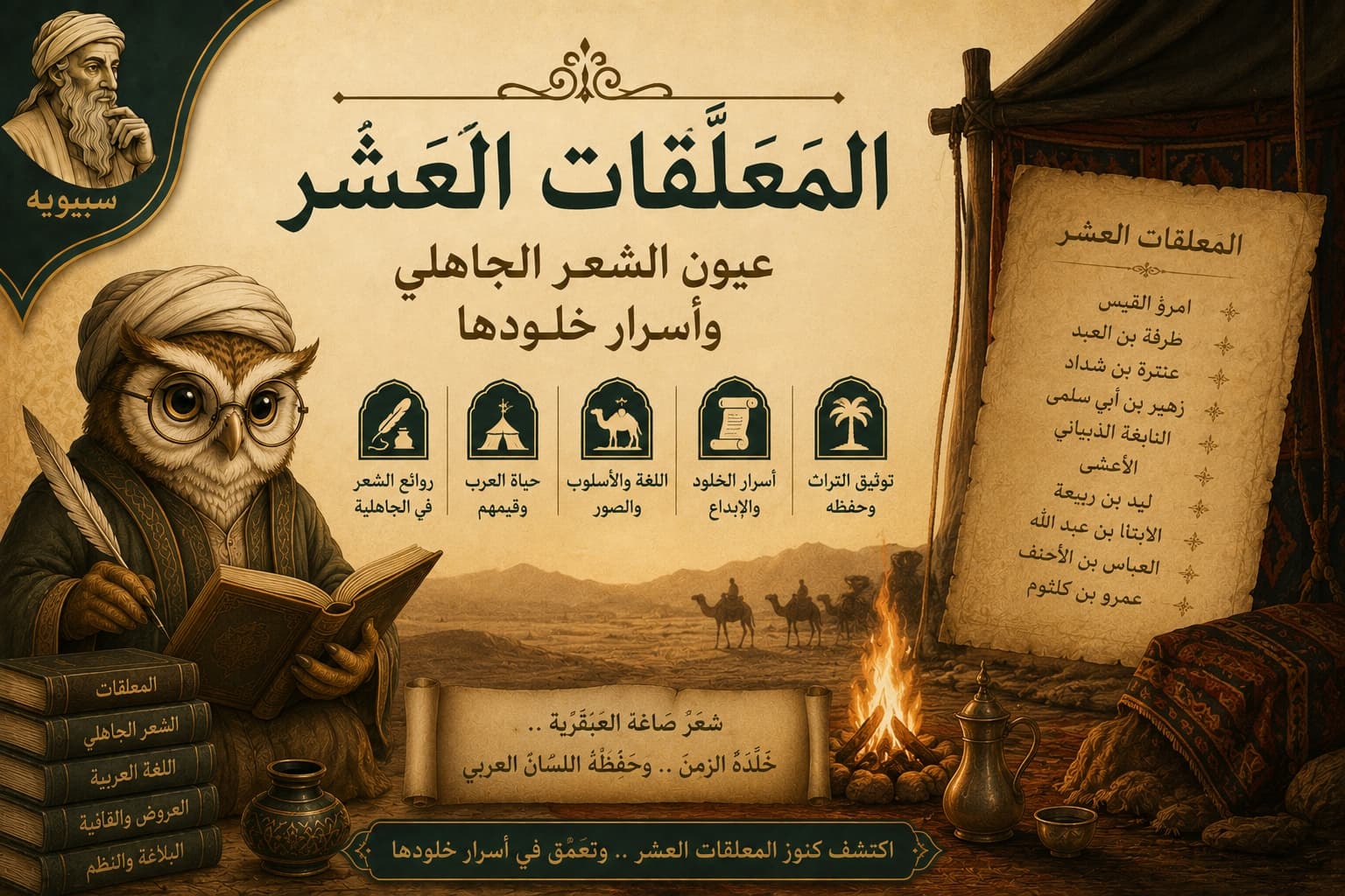 المعلَّقات العَشْر: عيون الشعر الجاهلي وأسرار خلودها